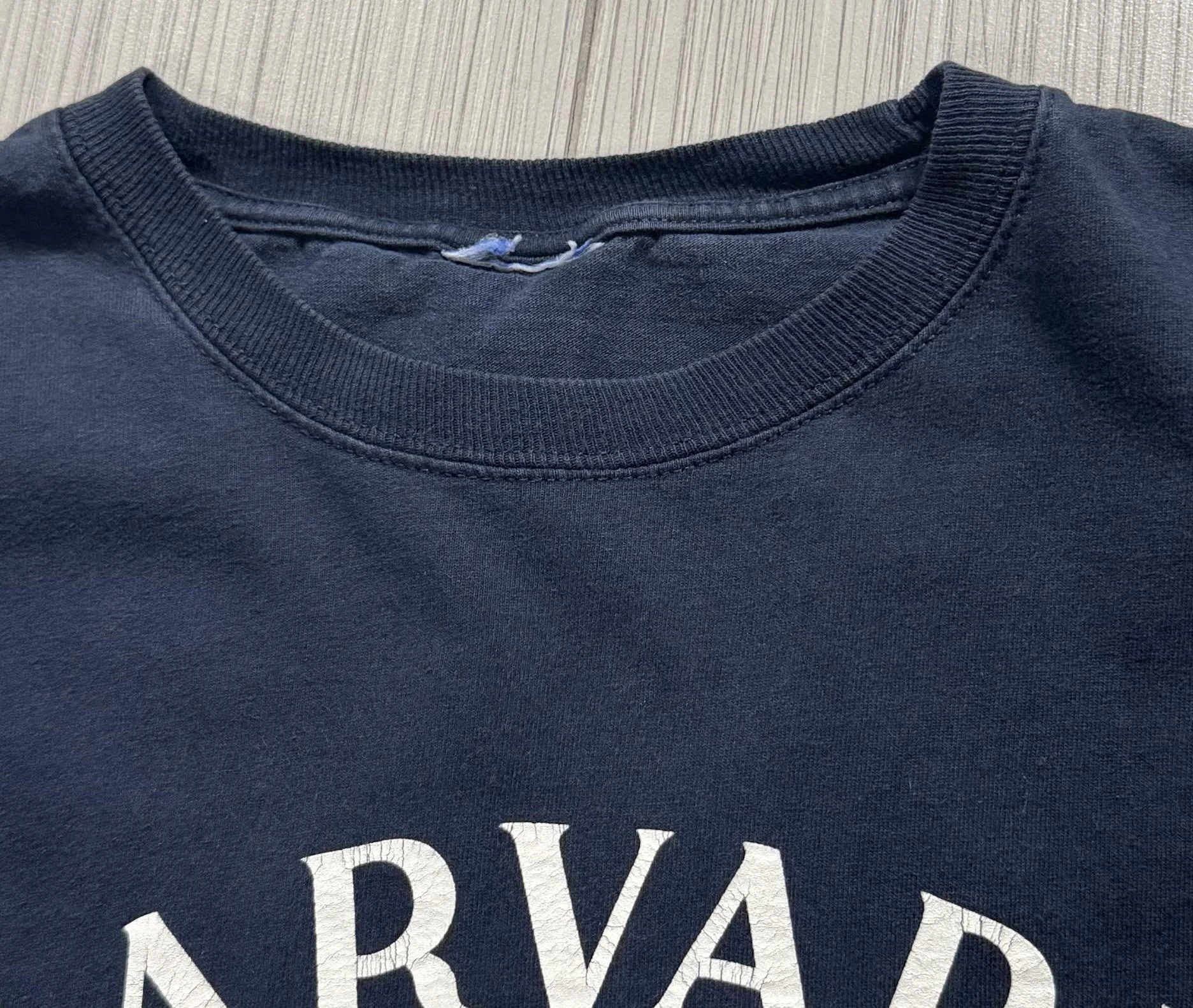 Vintage Champion Harvard Navy T Shirt (Size L) — RootsBK